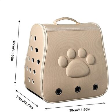Транспортер для кошенят та цуценят - переноска для котів та собак, кавовий (хакі)