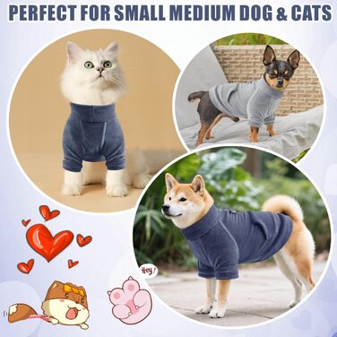 Теплий пуловер для собак Mosukoirl з кишенею. Бавовняний костюм для собак, одяг для маленьких та середніх собак, котів, чихуахуа. Сірий та морський колір