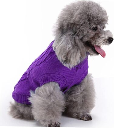 Пов'язка на голову для собак POPETPOP з акрилових волокон, фіолетового кольору, тепла, для зими, миється та повторно використовується, розмір XXXL