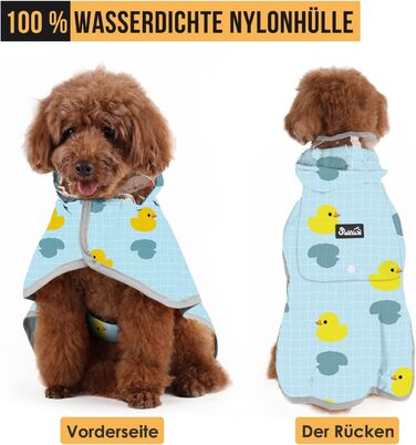 Водонепроникна дощовик для собак SowTon з капюшоном, XL, качка