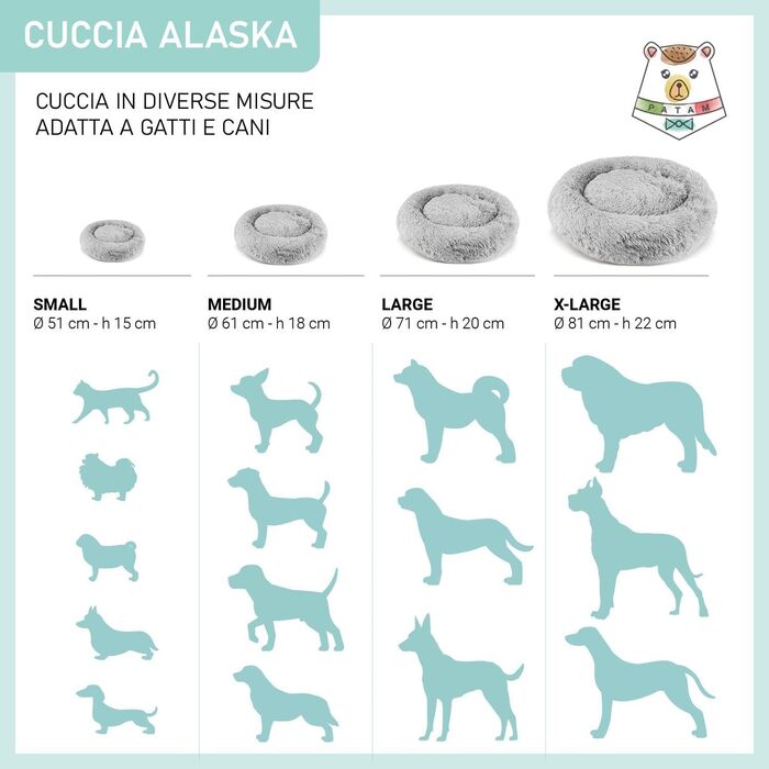 М'яке ліжко для собак та котів Alaska Grey, велике, 81 см, знімний чохол, неслизьке, машинне прання