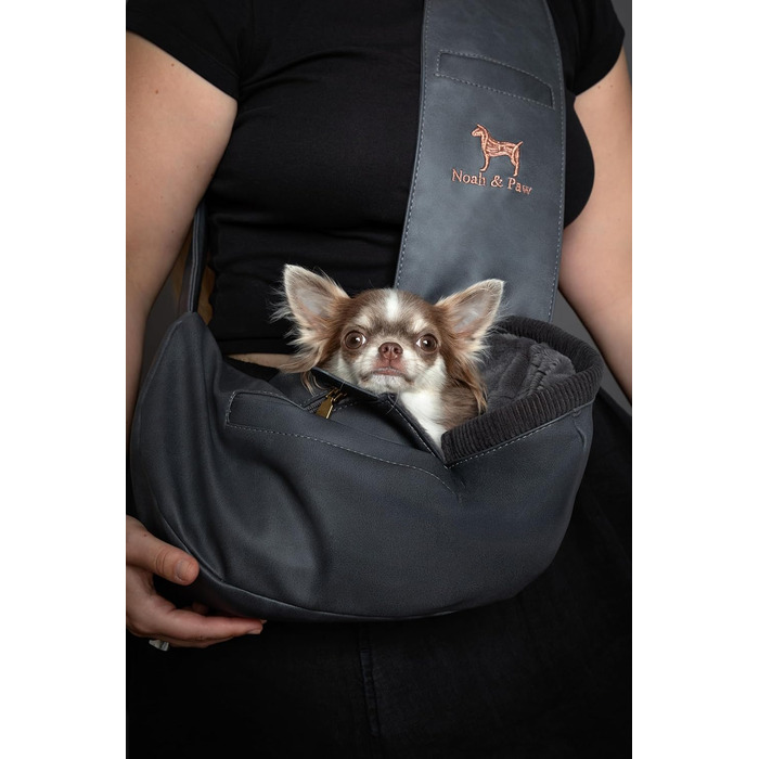 Трансформер для собак Noah & Paw до 5 кг, сумка-переноска з регульованим ремінцем, м'яким хутром, 3 системи безпеки, преміум денім