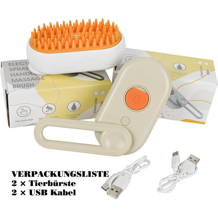 BiPawTi Парова щітка для котів та собак 2 шт. - для масажу, видаляє шерсть, покращує стан шерсті