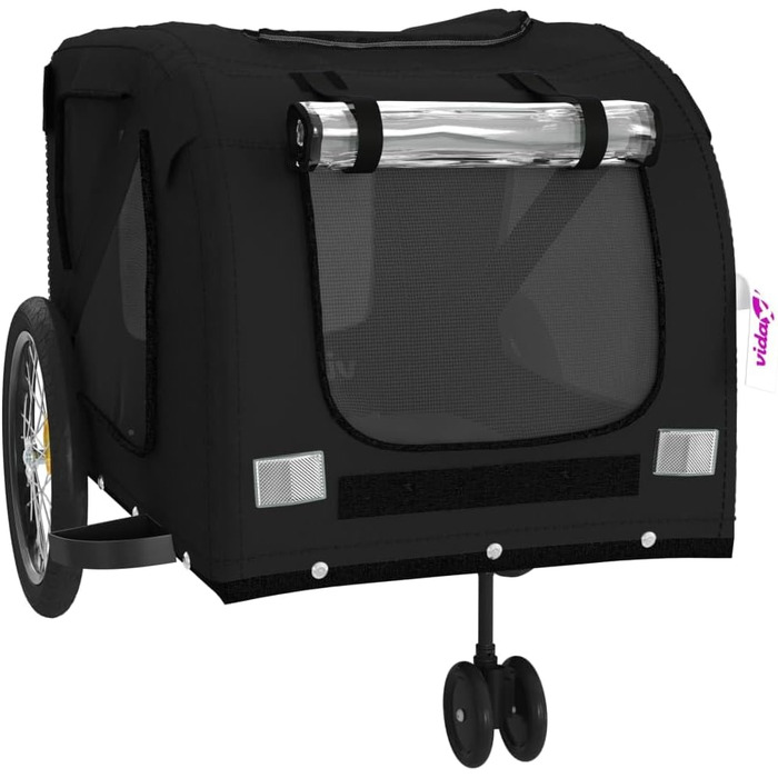 Причіп для велосипеда для собак, чорний, Oxford-Gewebe та залізо, LH50939