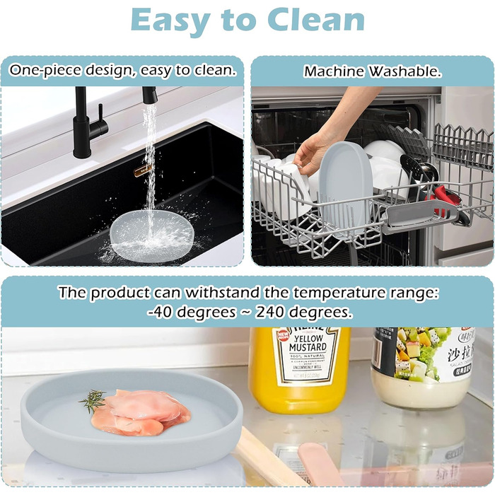 Набори мисок для котів та собак Bebeibon: силіконові, неслизькі, 330 мл, сірі (2 шт.)