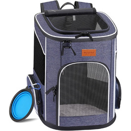 Рюкзак для кота Morpilot, рюкзак для собаки, складаний рюкзак для домашніх тварин з прозорим вікном, дихаючий та легкий, блакитний, 33L, 33 x 28 x 42 см