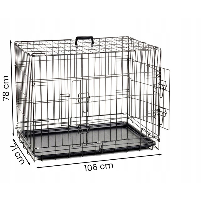 Металева клітка-вольєр Siatex для великих собак, 71 x 106 x 78 см