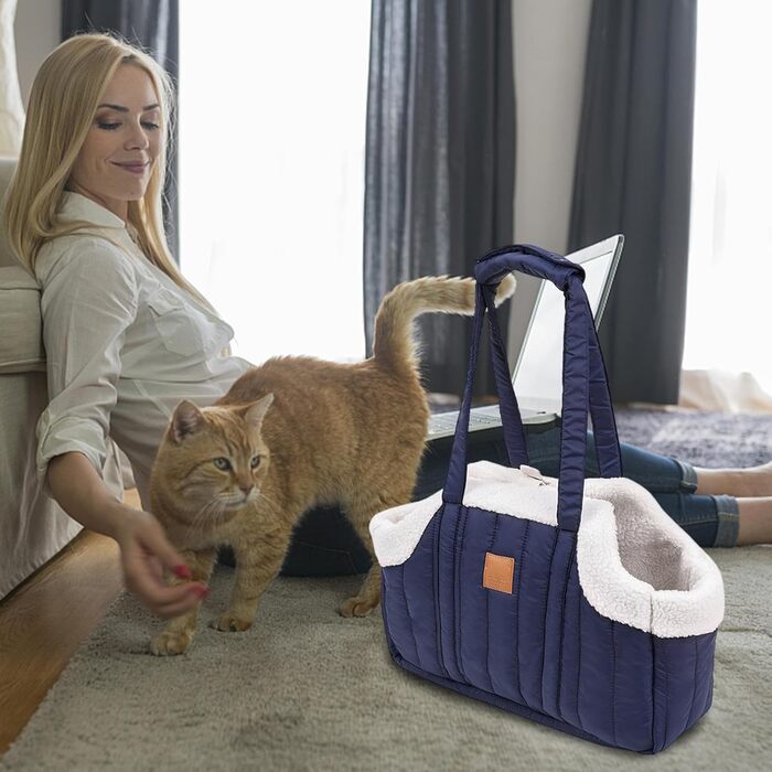Переносна сумка для тварин: переноска для собак та котів, стильна сумка для подорожей, блакитна