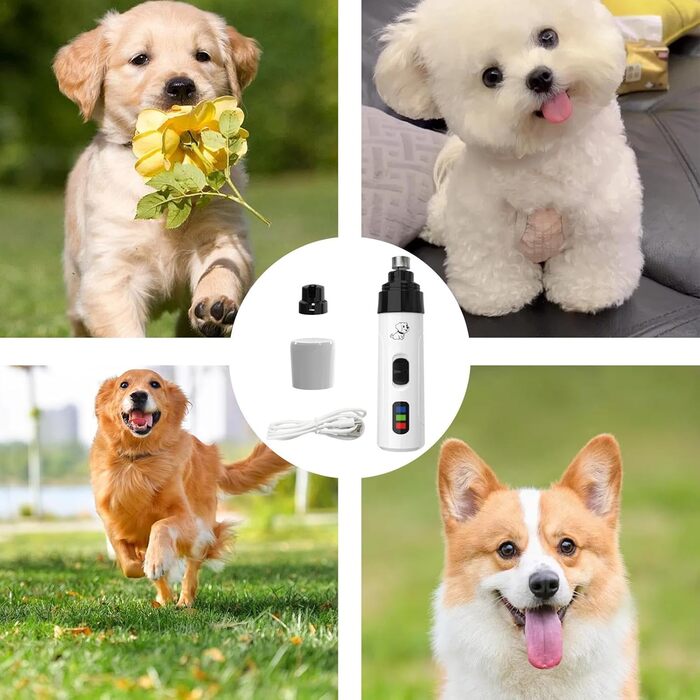 Електричний триммер для собак, пилка для нігтів, шліфувальник кігтів, USB зарядка, інструмент для грумінгу, тихий триммер для собак