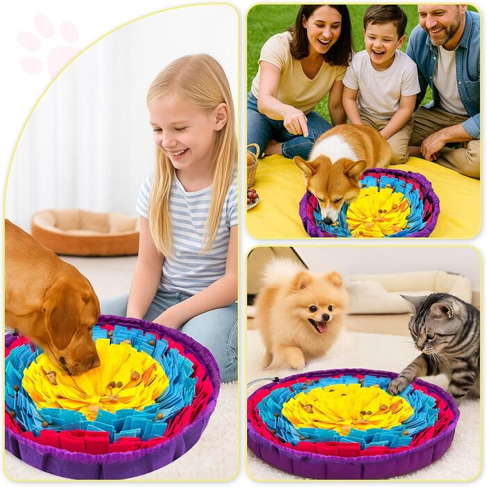 Schnüffelmatte для собак великих порід та силіконова липка поверхня, інтерактивна іграшка-головоломка, щоб зайняти собаку, розвиваюча нюховий килимок для повільного годування. Нюховий килимок (76,2 x 45,7 см) + 1 x липка поверхня (20,3 x 20,3 см) для всіх