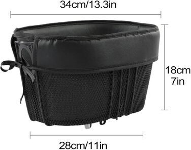 Фарбований кошик для собак на велосипед до 7.5 кг, 39 × 23 × 25 см, водонепроникний, знімний, дихаючий, для собак та котів