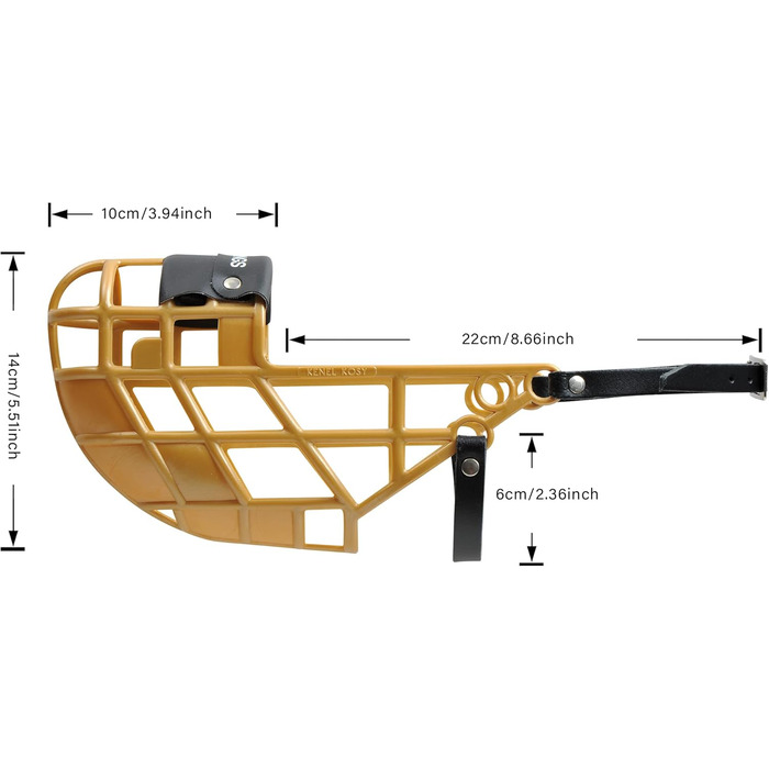 Мухозахисний нашийник AMATHINGS Super Kennel Soft з м'якою накладкою на ніс. Ідеально для вигулу, майданчика для собак, вольєру, перегонів (Золотий)