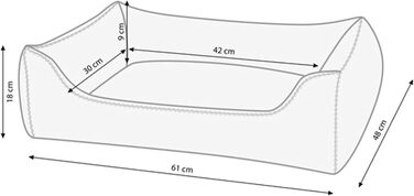 Килимок для собак та котів Dehner Lieblinge Sammy, 61 x 48 x 18 см, поліестер, бежевий