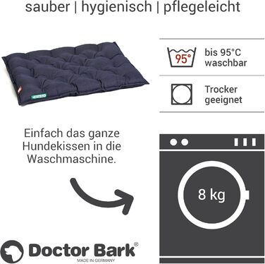 Ортопедична лежанка для собак Doctor Bark Urban (XXL, 100x80 см, Королівський блакитний) - міцна, для дому та вулиці, виготовлена в Німеччині, пральна до 95°C