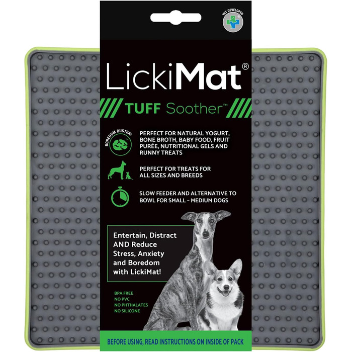 LickiMat Deluxe: килимок для лизання, 20x20 см, блакитний (для собак, котів)