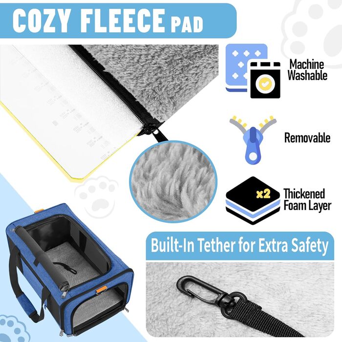 Транспортна сумка GAPZER для собак та котів, м'яка, для чихуахуа, мейн-кун, переноска для тварин, до 11,3 кг, верхня завантаження, коричнева (блакитна)