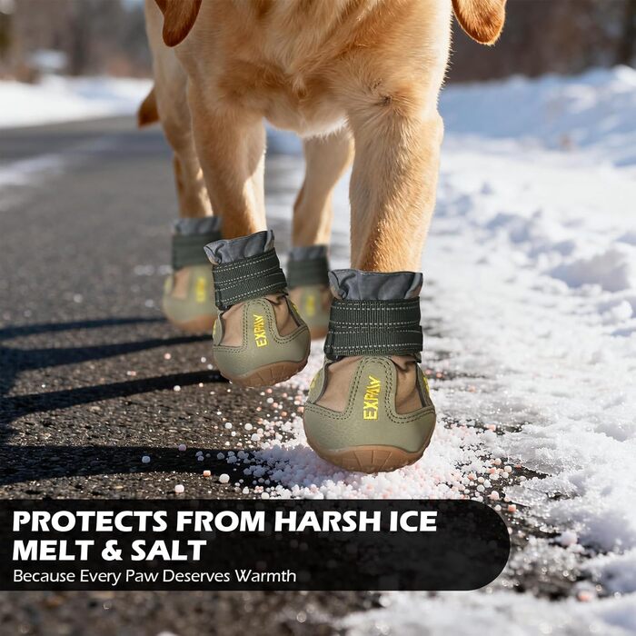 Зимові чоботи для собак великих порід, захист лап від холоду та слизькості. Водонепроникні чоботи для собак, підходять для снігу, дощу, гарячого асфальту та прогулянок. Розмір 7: 75x78 см (Д*Ш) (4 шт. в упаковці). Розмір 6: 71x65 см (Д*Ш) (4 шт. в упаковц
