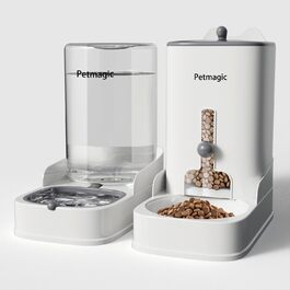 Автоматична годівниця для котів Petmagic, 4,4 л, набір мисок для корму і води, 2 шт, для домашніх тварин