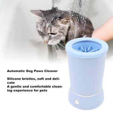 Автоматичний очищувач лап для собак, портативний миючий стаканчик з м'якою силіконовою щіткою, машина для миття лап, силіконові щетинки (BLUE)