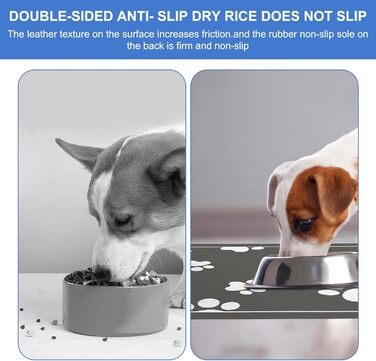 Килимок під годівницю для собак, 30x50 см, кремнезем, поглинаючий, неслизький, сірий