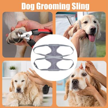 Гамак для грумінгу домашніх тварин, для собак та котів середніх та маленьких порід, сірий. Гамак-тримач для грумінгу, підходить для стрижки нігтів, миття та чищення вух
