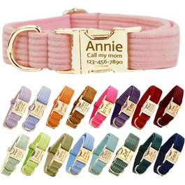 Персоналізоване собаче нашийник з металевою застібкою, нашийник з іменем та номером телефону, регульовані розміри для великих та середніх собак