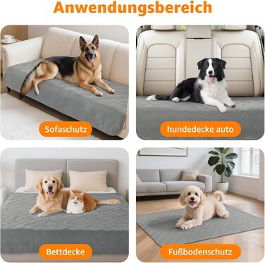 Водонепроникний килимок для собак Pick for Life, 208x304 см (Сірий) - захист дивану та ліжка