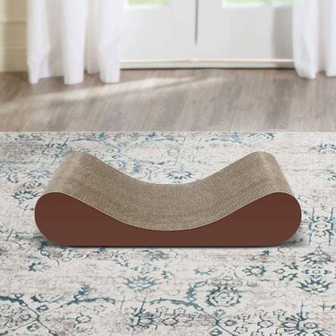 Килимок-ігрова площадка для котів з картону, лежанка, 60*24 см (колір: коричневий, форма: кістка)