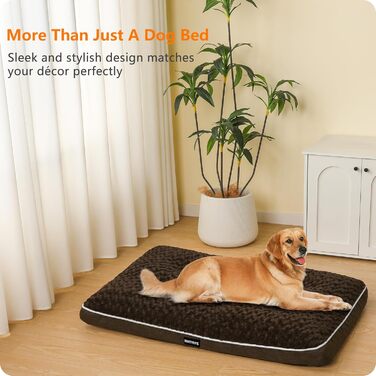 Ортопедичне ліжко для собак, матрац для собак з двошаровим дизайном, миється, знімний кошик для собак, 105 см для середніх собак, коричневий L 105 x B 69 x H 12 см Коричневий