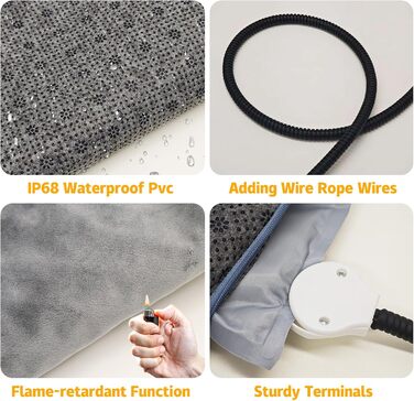 Кізочок для домашніх тварин - гріюча килимок для котів та собак з регулюванням температури та автоматичним вимкненням (60 x 90 см)