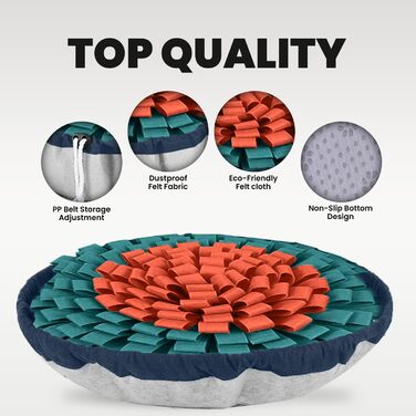 Килимок для собак PET ARENA Schnüffelteppich – килимок для нюхання, міцні матеріали, інтелектуальна іграшка для собак, регульований розмір, можна прати (Помаранчево-блакитний)