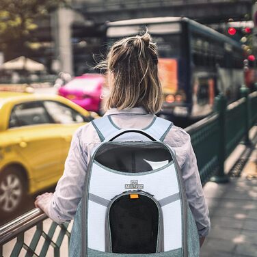 Рюкзак для собак та котів PETCUTE - дихаючий, з безпековою лінійкою та знімною підстилкою (до 8 кг, блакитний)