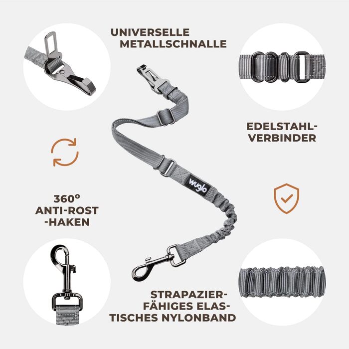 Авторемень для собак Wuglo 30-95см: безпека та комфорт у автомобілі