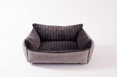Ліжко-диванчик Deep Edge для собак, оксамитова м'яка модель з валиком для шиї, підняті бортики, подушка з Memory Foam, екологічна наповнювач, неслизьке, можна прати в машині (маленьке)