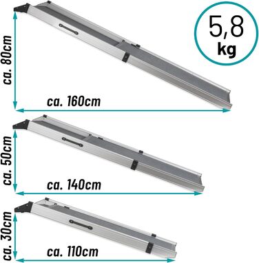 Рампа для собак VOSS.PET, висувна, алюмінієва, 100-180 см, до 120 кг
