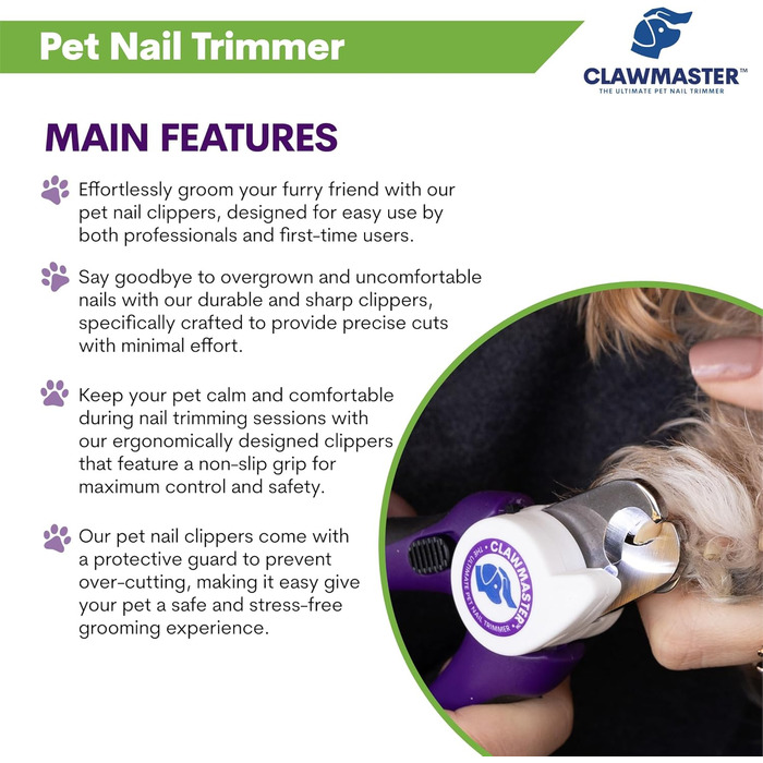 LED-насадка для стрижки кігтів домашнім тваринам, триммер для собак і котів з LED-підсвічуванням, 3.5 мм сталева леза, захист та вбудоване світло для безпечної стрижки