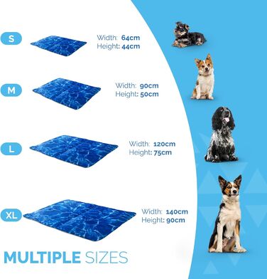 Охолоджувальний килимок FurDreams для собак і котів, 50x90 см, гелевий матрац для тварин, самостійне охолодження, проти перегріву, літній мат з малюнком