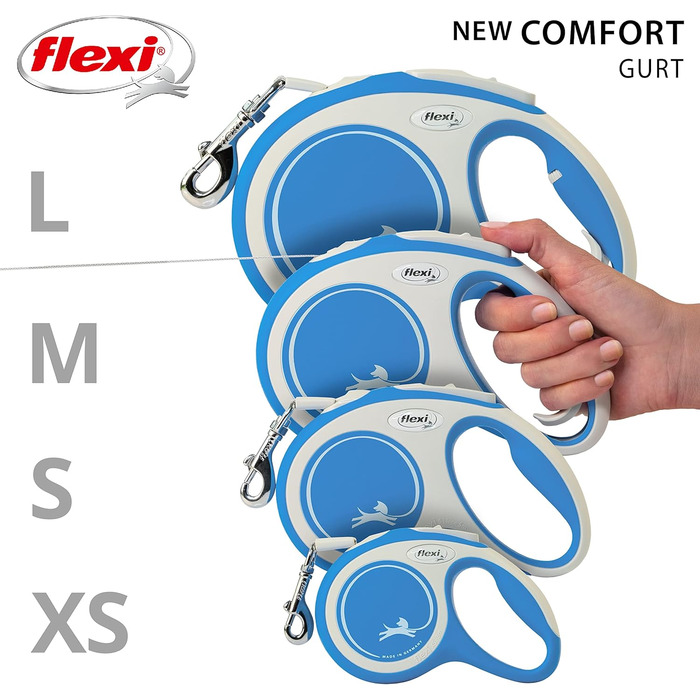 Рулетка-повідок Flexi Kerbl New Comfort синя, розмір S