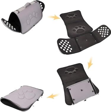 М'яка переноска для тварин, сумка-переноска на плечі - легка переноска для котів та дрібних тварин. Ідеально для ветеринарних візитів, міста, подорожей, хайкінгу та активного відпочинку (Сірий, L)