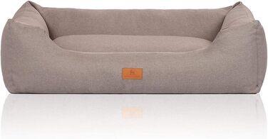 Кнуффельвуфф Лотте: лежанка для собак XXL з велюру, 120 x 85 см, світло-сіра. Знімний, пральний чохол. Підходить для великих, середніх та маленьких собак.