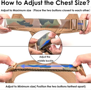 Нашийник для собак Eeyfarog No Pull від виривання, розмір M, камуфляж Khaki, регульований, для собак середніх та малих порід