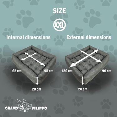 Лежанка для собак водонепроникна - лежанки для маленьких та великих собак - лежанка для собак з неслизьким дном - собачий кошик, лежанка 120x90x20 чорне лляне полотно