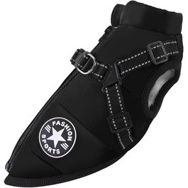 Водонепроникний зимовий одяг для собак Nordsee Pfote - тепла куртка з інтегрованим шлейкою та світловідбиваючими елементами, чорний, 5XL