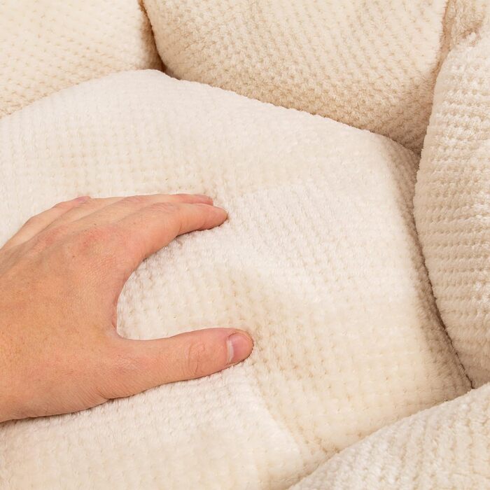 Квіткове ліжко для котів Wallace & Jones Cloey, бежеве, S, 50x50x15 см | Зручне, стильне, з антиковзанням