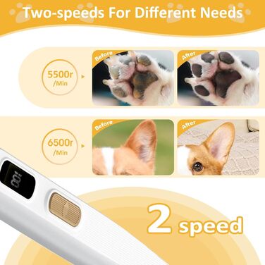 Триммер для собак PawTrim Pro: професійний, тихий, вологостійкий, з LED-дисплеєм для догляду за лапами, очима, вухами та обличчям