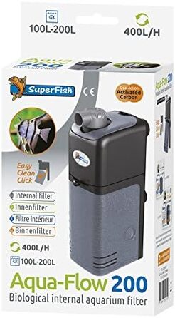 Акваріумний фільтр Superfish Aqua-flow-100 для води в акваріумі, чорний (UK-вилка)