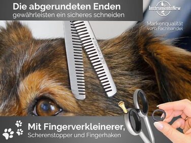 Професійна ножиця для собак, витоншування шерсті, 30 зубців, двостороння, 15.24 см, срібна
