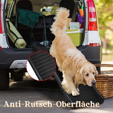 Рампа для собак Hunderampe, складна, антиковзка, до 90 кг, 156x40 см, для SUV, чорна