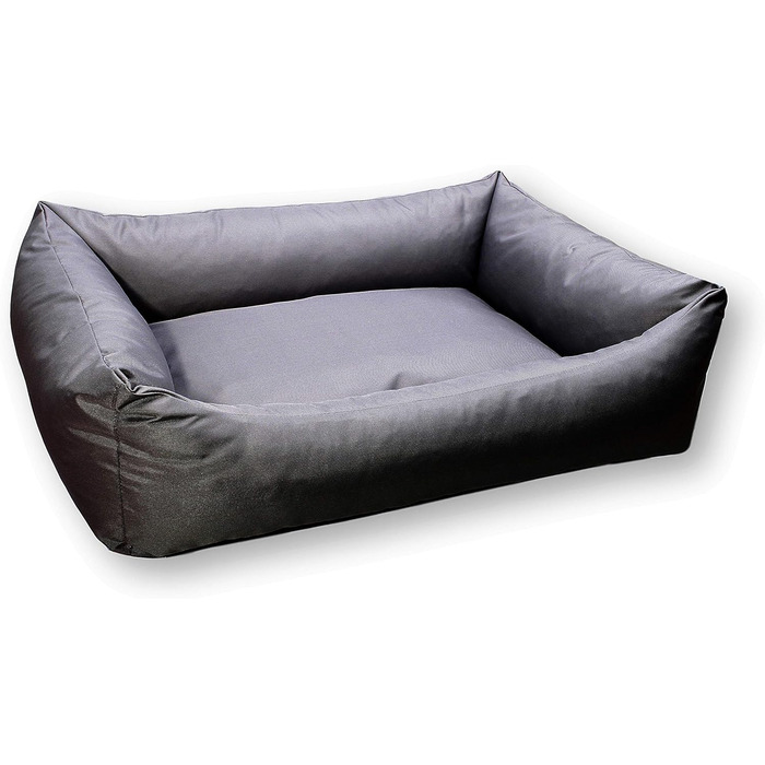 Водонепроникне собаче ліжко 4L Textil Koko для великих собак, сірий кошик, знімний та пральний чохол, 100x80 см, 20 см заввишки