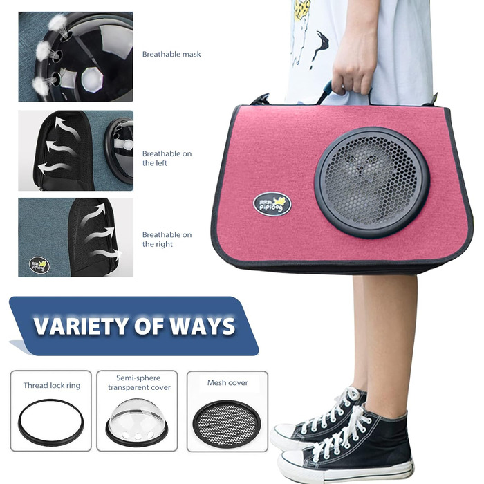 Транспортна сумка для кота/собаки PETCUTE, 41 x 25 x 27 см, складана, з вентиляційними отворами, підходить для середніх котів та маленьких собак, схвалена авіакомпаніями, темно-зелений (рожевий)